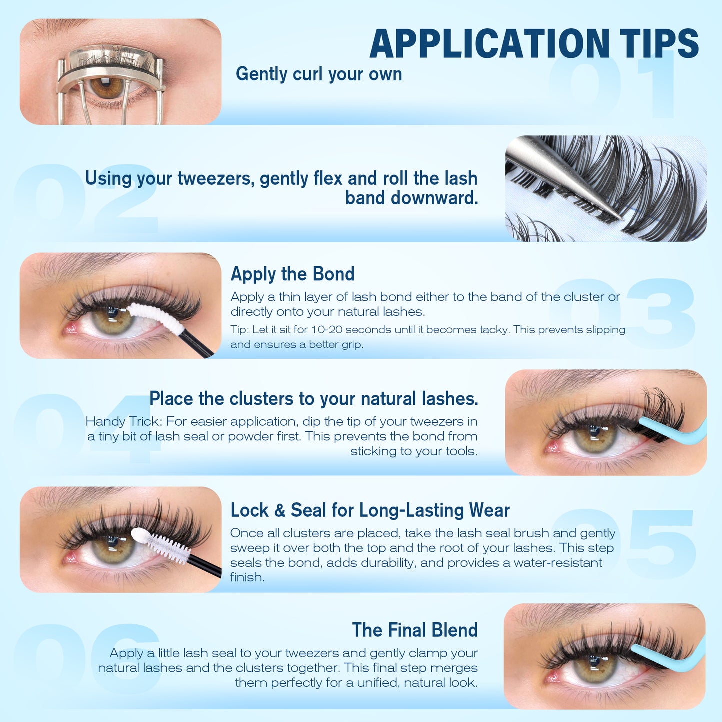 Pawotence Wispy Natural Lash Clusters Spider Lashes D Curl False Lashes Comfortable, Super Soft, Thin Band Eyelashes Clusters DIY Lash Extensions for Daily Makeup Beginner Friendly