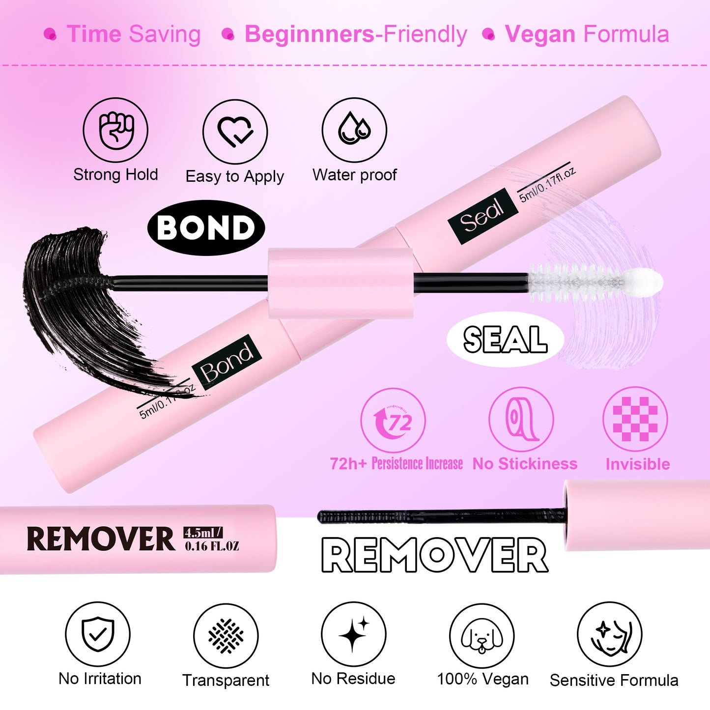 Lash Extension Kit 280pcs Individual Lash Clusters Kit 30D 40D Cluster Eyelash Extensions Kit